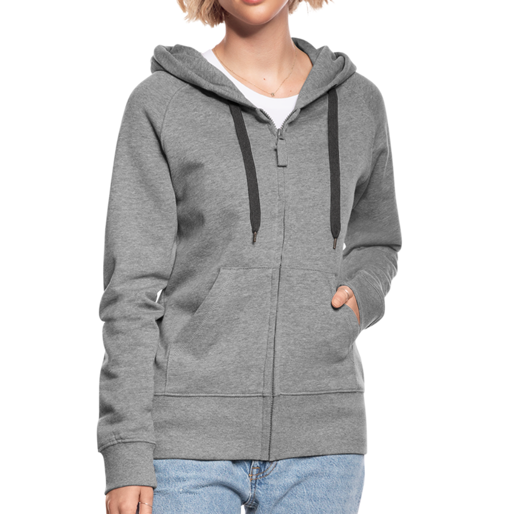 Frauen Premium Kapuzenjacke - Moin Anker (weiss) - Grau meliert