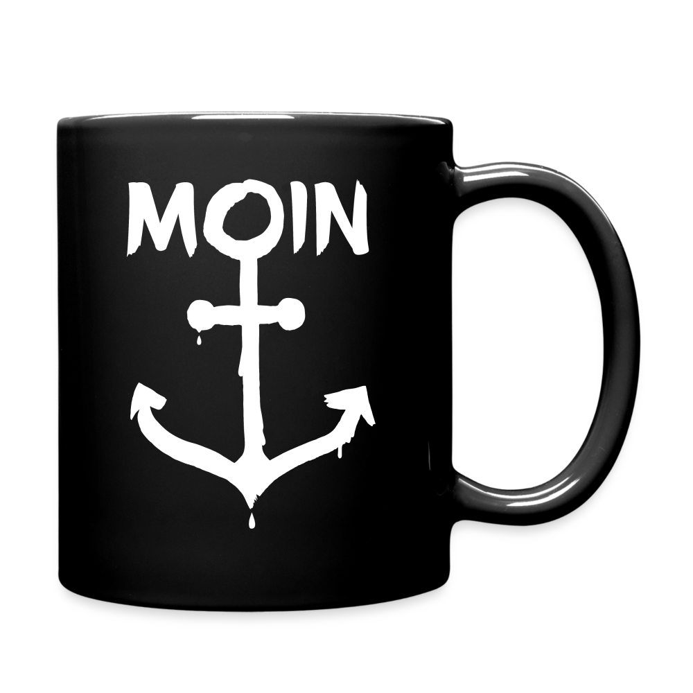 Tasse einfarbig - Moin Anker (weiss) - Schwarz