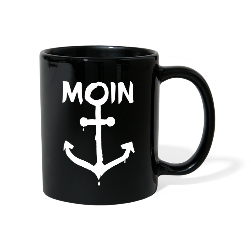 Tasse einfarbig - Moin Anker (weiss) - Schwarz