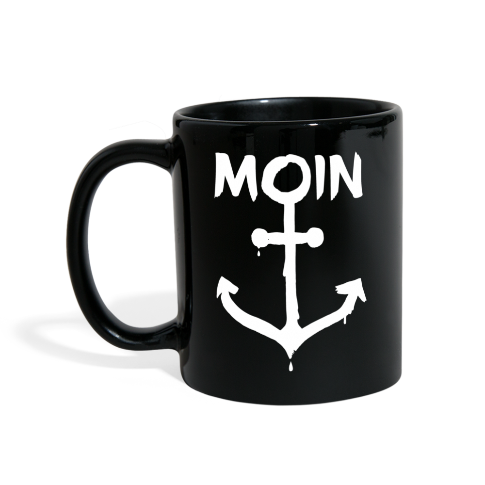 Tasse einfarbig - Moin Anker (weiss) - Schwarz