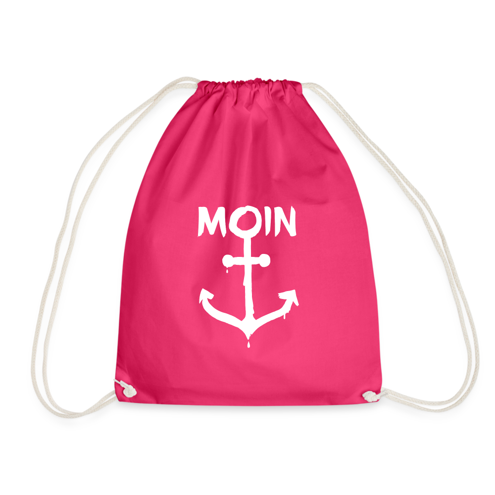 Turnbeutel - Moin Anker (weiss) - Fuchsia