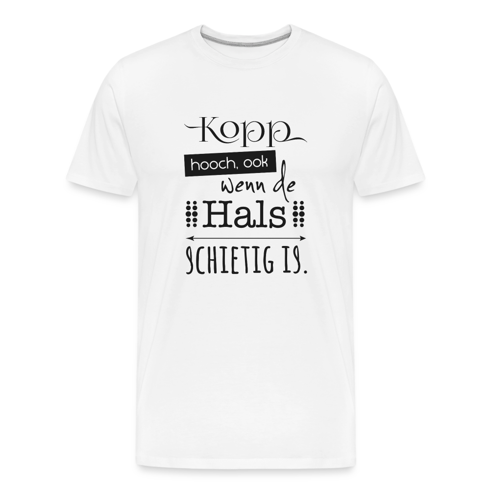 Männer Premium Bio T-Shirt - Kopp hooch - weiß