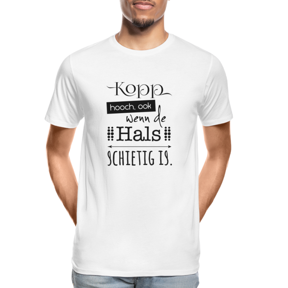 Männer Premium Bio T-Shirt - Kopp hooch - weiß