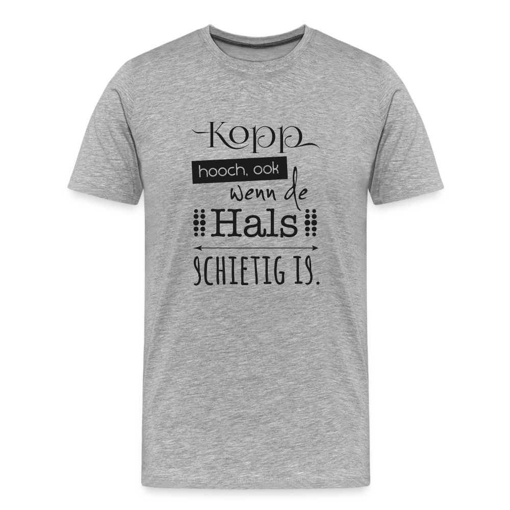 Männer Premium Bio T-Shirt - Kopp hooch - Grau meliert
