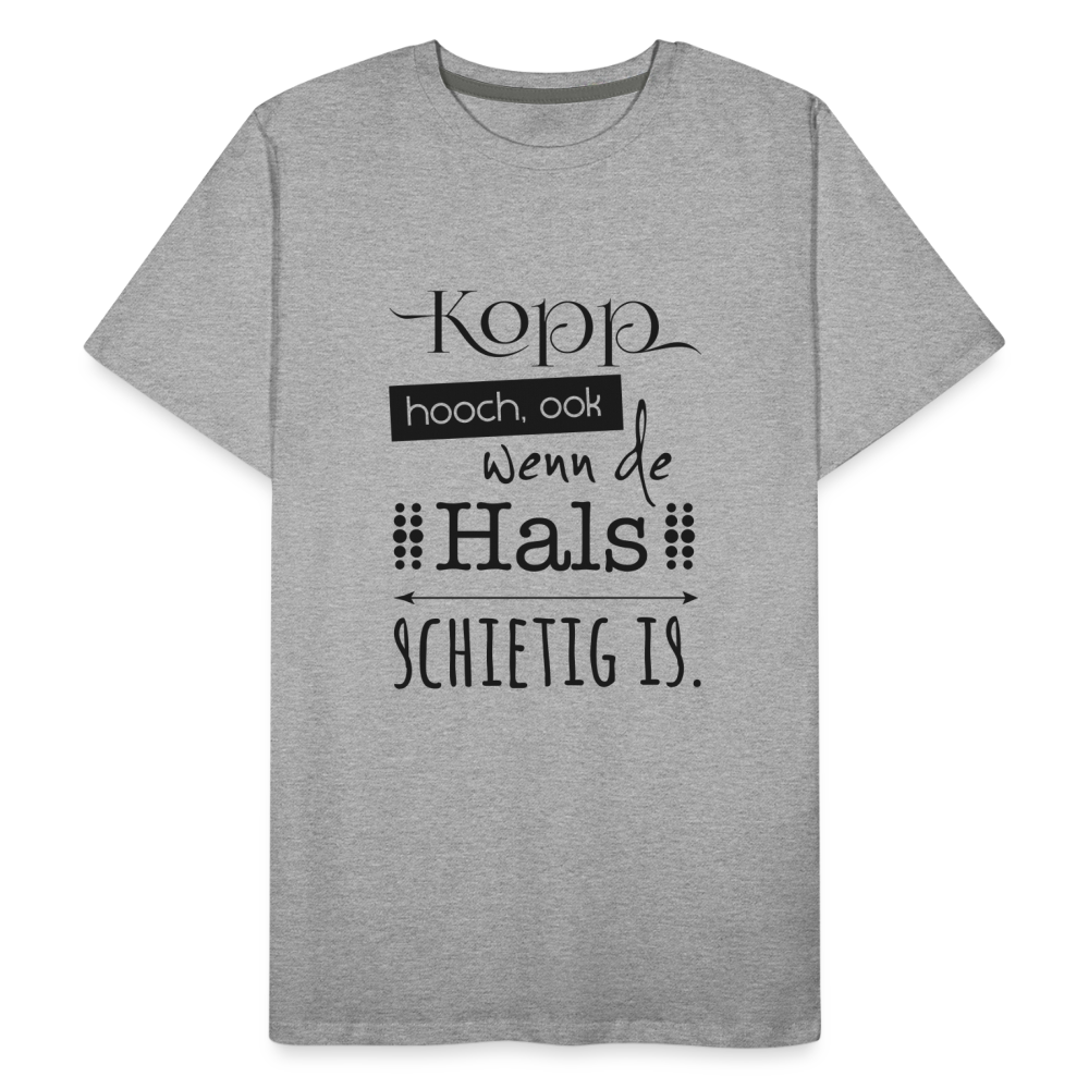 Männer Premium Bio T-Shirt - Kopp hooch - Grau meliert