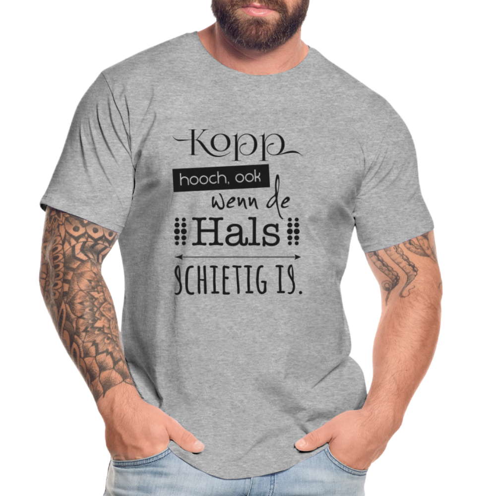 Männer Premium Bio T-Shirt - Kopp hooch - Grau meliert