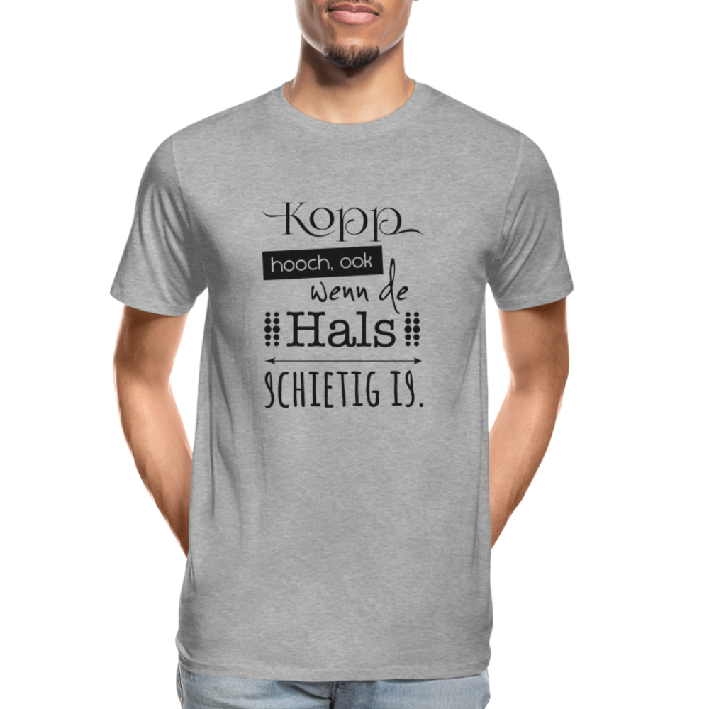 Männer Premium Bio T-Shirt - Kopp hooch - Grau meliert