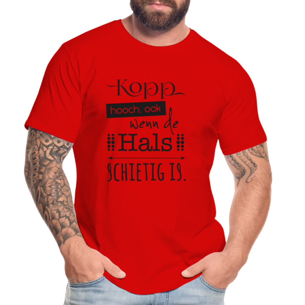 Männer Premium Bio T-Shirt - Kopp hooch - Rot