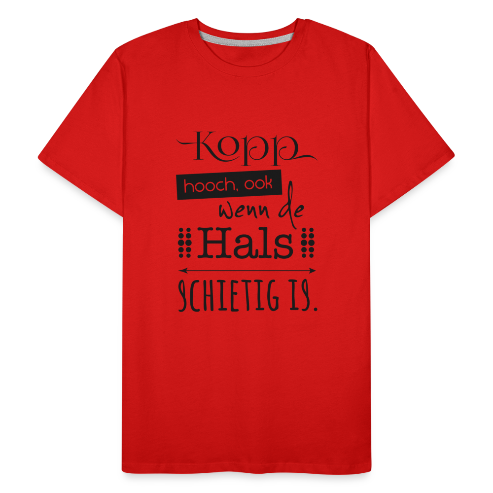 Männer Premium Bio T-Shirt - Kopp hooch - Rot
