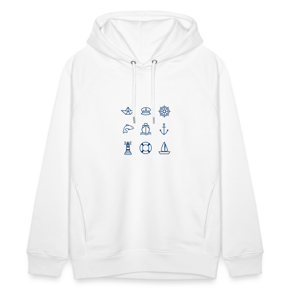 Unisex Bio-Hoodie - Nautik Doodles - weiß