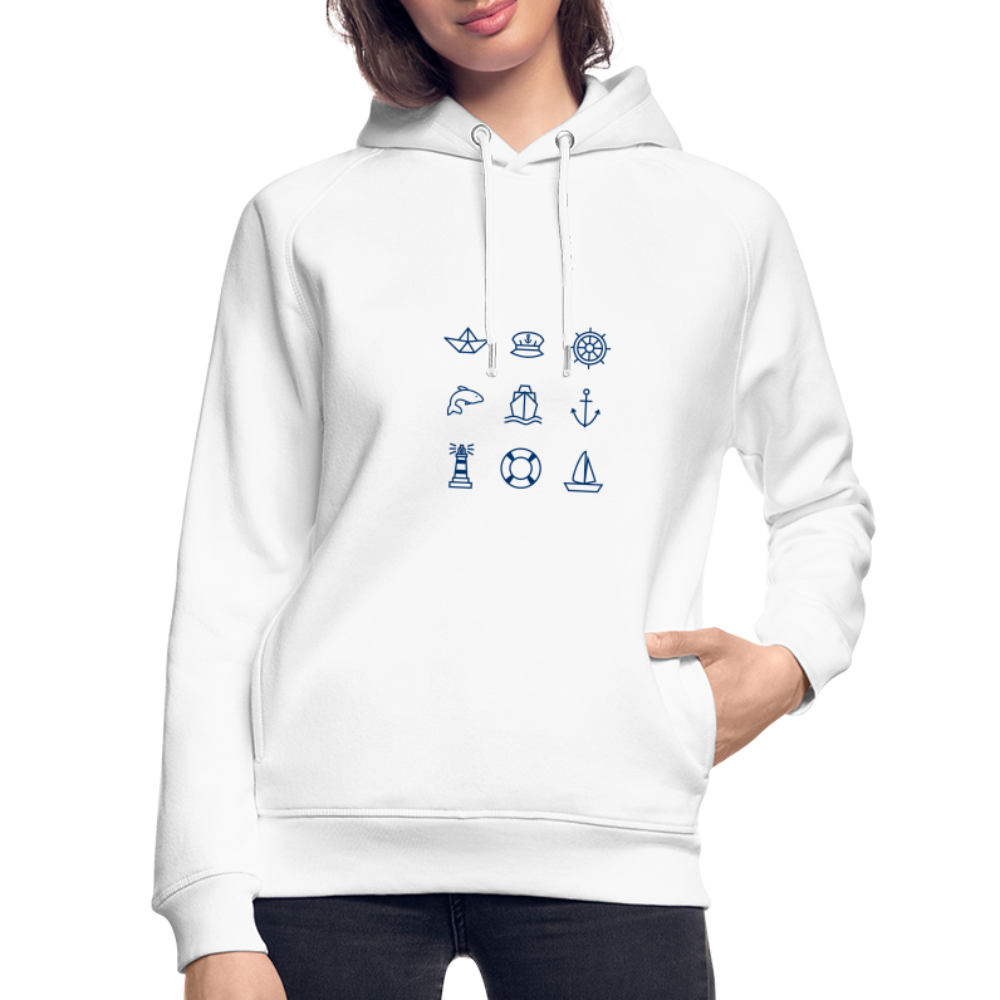Unisex Bio-Hoodie - Nautik Doodles - weiß
