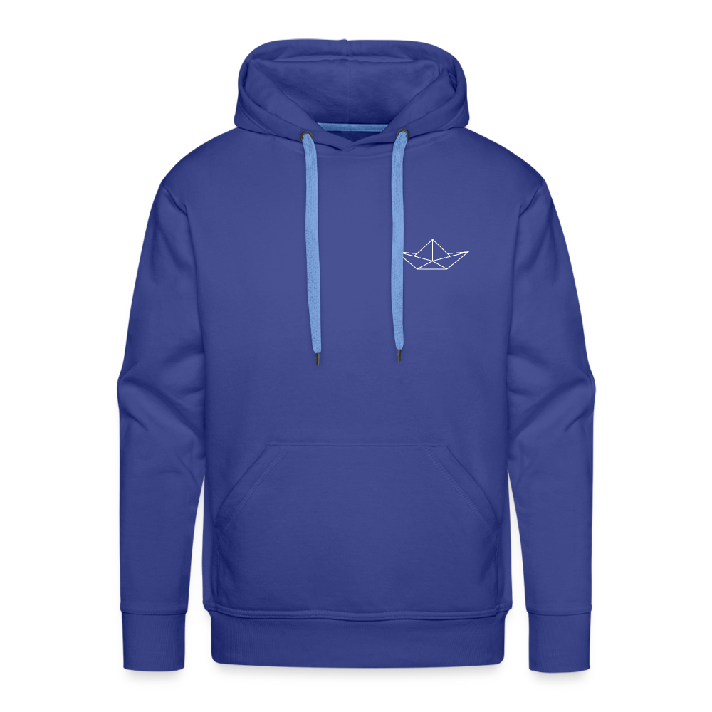 Men’s Premium Hoodie - Origami Boot (weiss) - Königsblau