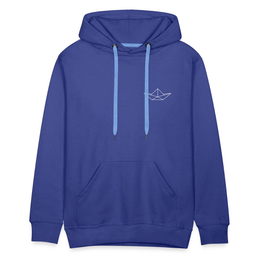 Men’s Premium Hoodie - Origami Boot (weiss) - Königsblau
