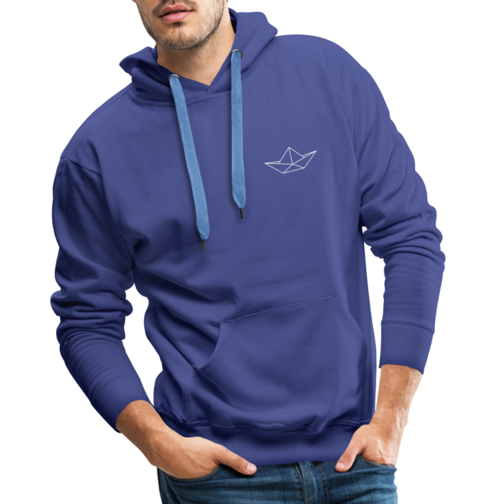 Men’s Premium Hoodie - Origami Boot (weiss) - Königsblau