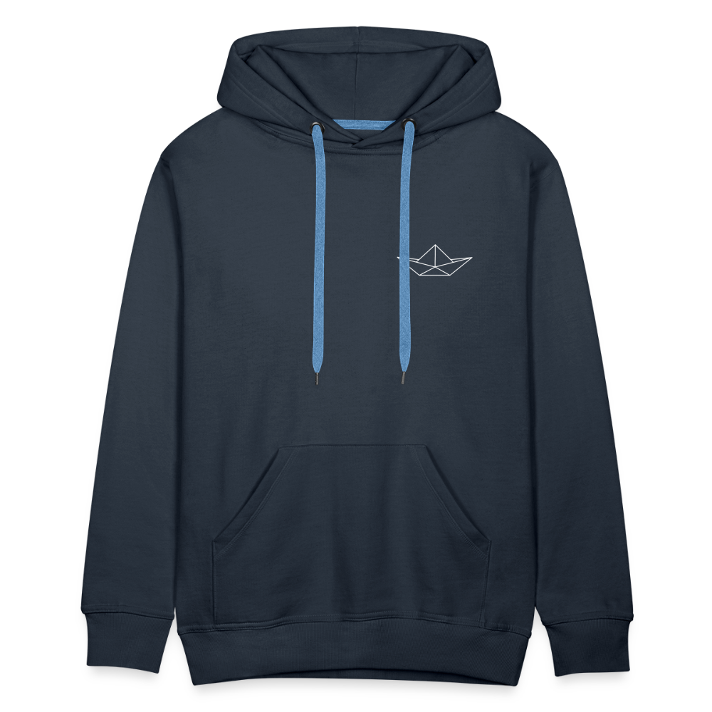 Men’s Premium Hoodie - Origami Boot (weiss) - Navy