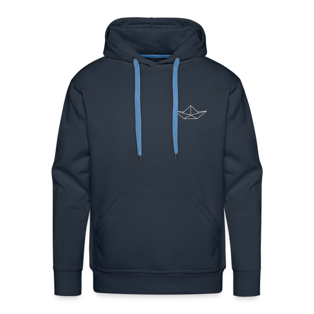Men’s Premium Hoodie - Origami Boot (weiss) - Navy