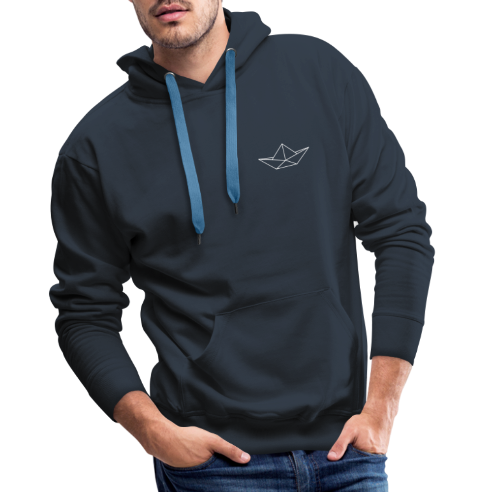 Men’s Premium Hoodie - Origami Boot (weiss) - Navy