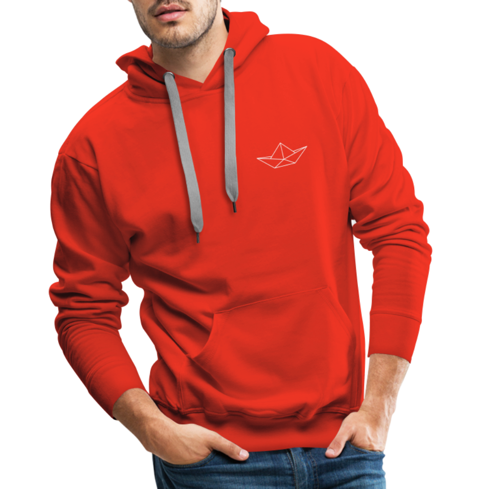 Men’s Premium Hoodie - Origami Boot (weiss) - Rot