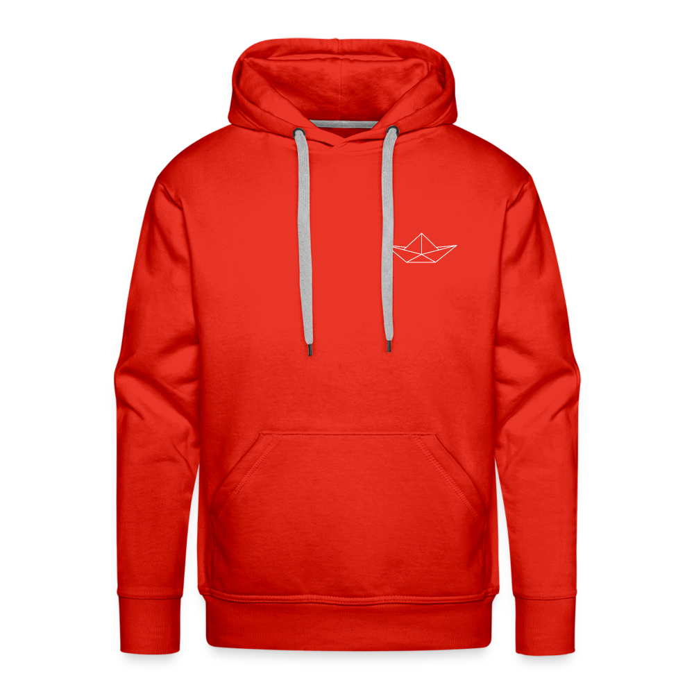 Men’s Premium Hoodie - Origami Boot (weiss) - Rot