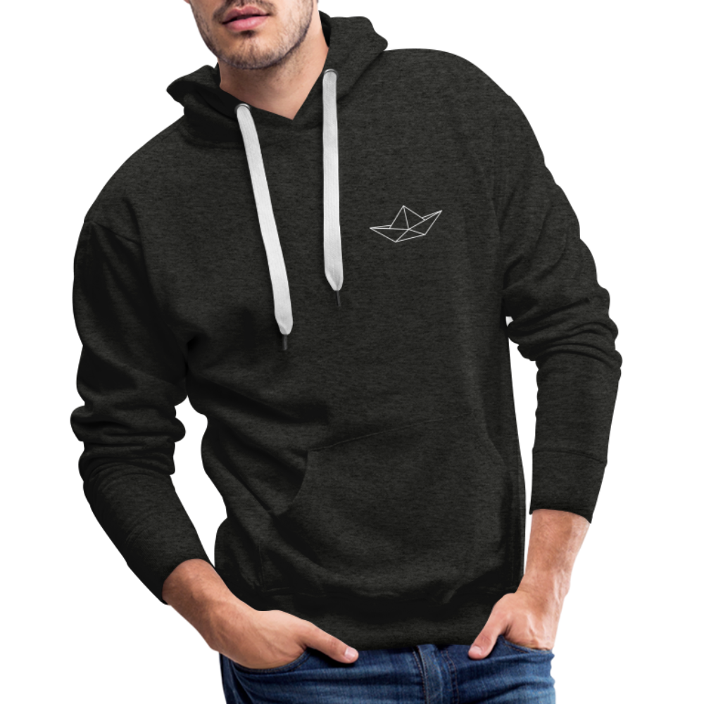 Men’s Premium Hoodie - Origami Boot (weiss) - Anthrazit