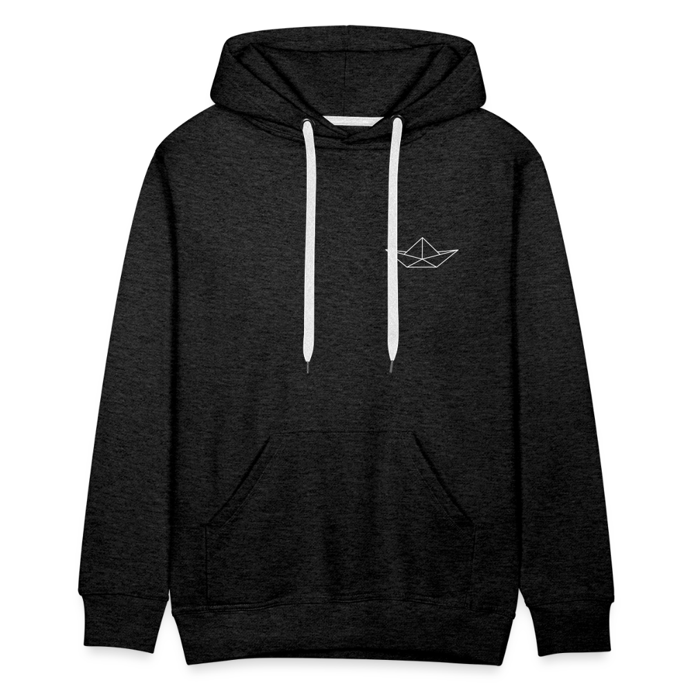 Men’s Premium Hoodie - Origami Boot (weiss) - Anthrazit