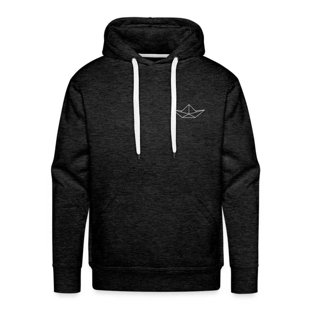 Men’s Premium Hoodie - Origami Boot (weiss) - Anthrazit