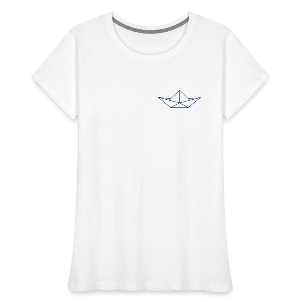 Frauen Premium Bio T-Shirt - Origami Boot - weiß