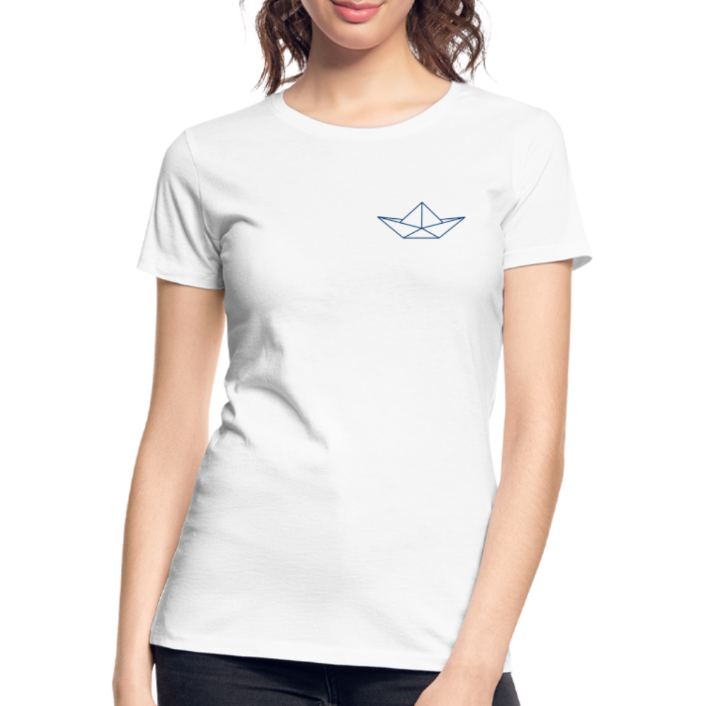 Frauen Premium Bio T-Shirt - Origami Boot - weiß