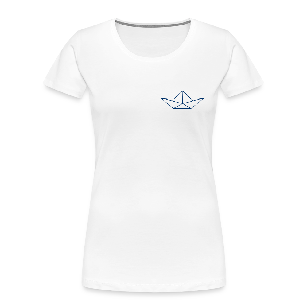Frauen Premium Bio T-Shirt - Origami Boot - weiß