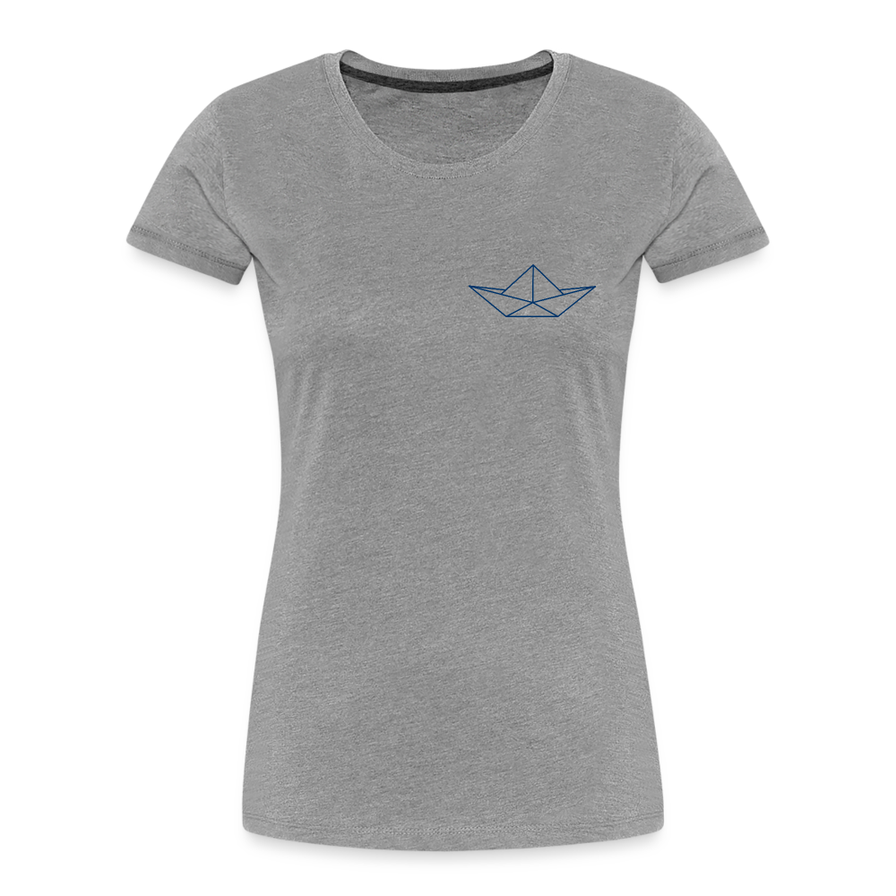Frauen Premium Bio T-Shirt - Origami Boot - Grau meliert