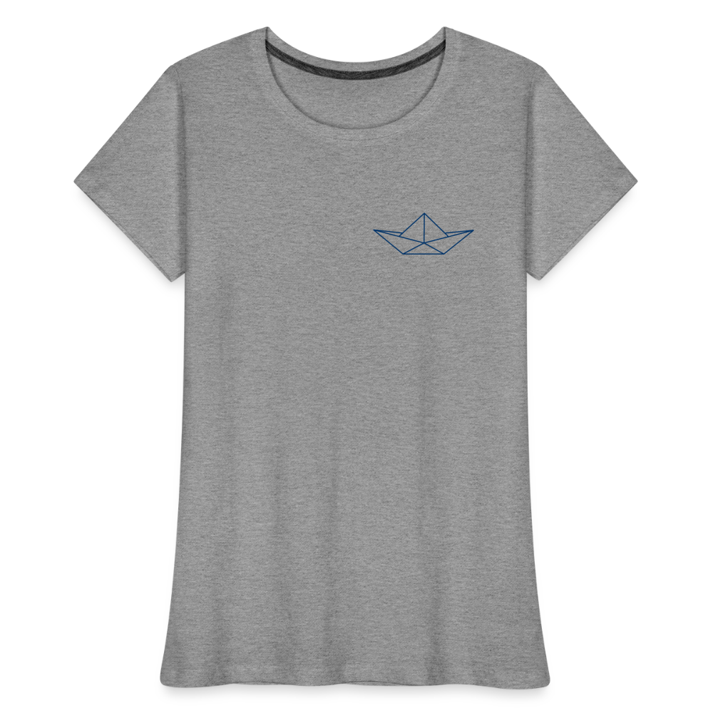 Frauen Premium Bio T-Shirt - Origami Boot - Grau meliert