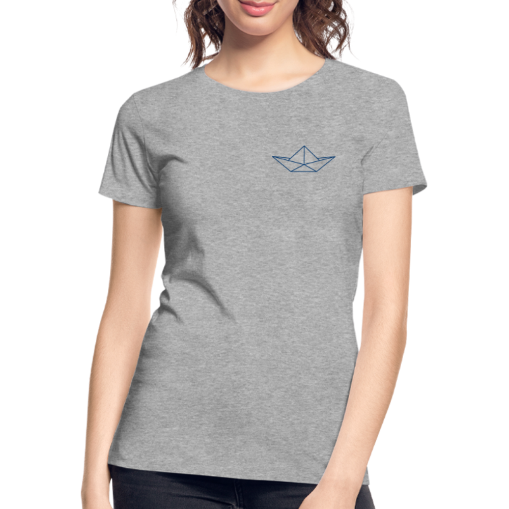 Frauen Premium Bio T-Shirt - Origami Boot - Grau meliert