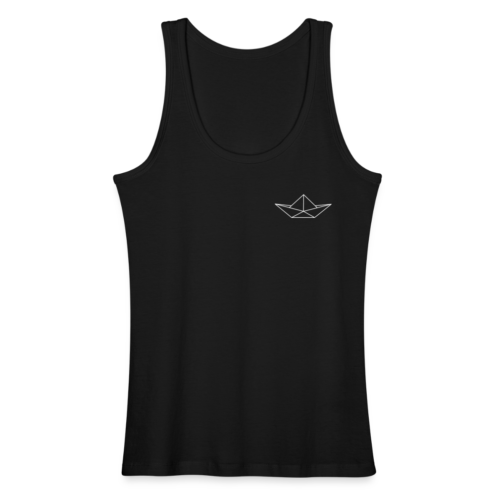 Frauen Bio Tank Top - Origami Boot (weiss) - Schwarz