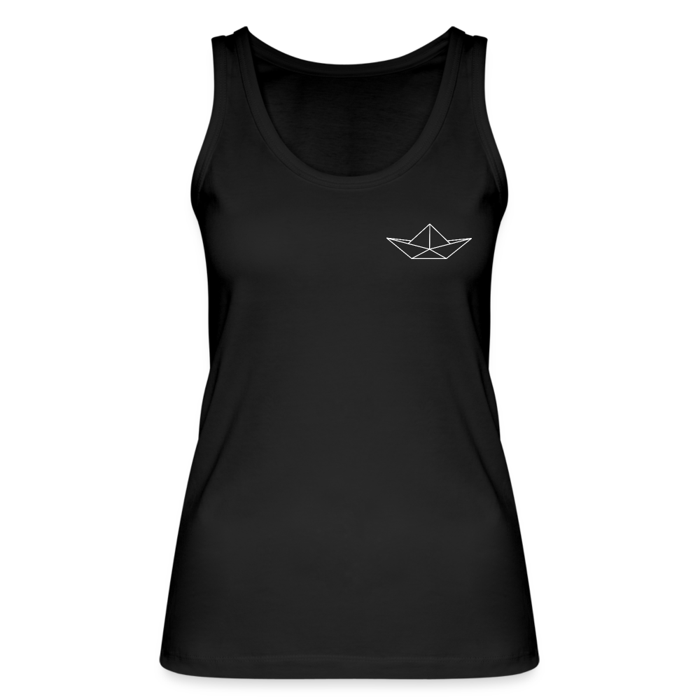 Frauen Bio Tank Top - Origami Boot (weiss) - Schwarz
