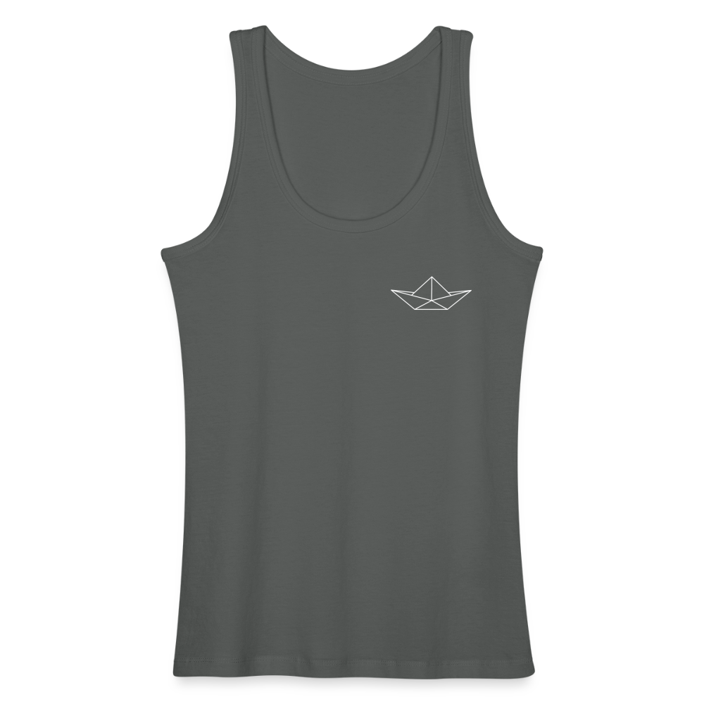 Frauen Bio Tank Top - Origami Boot (weiss) - Anthrazit