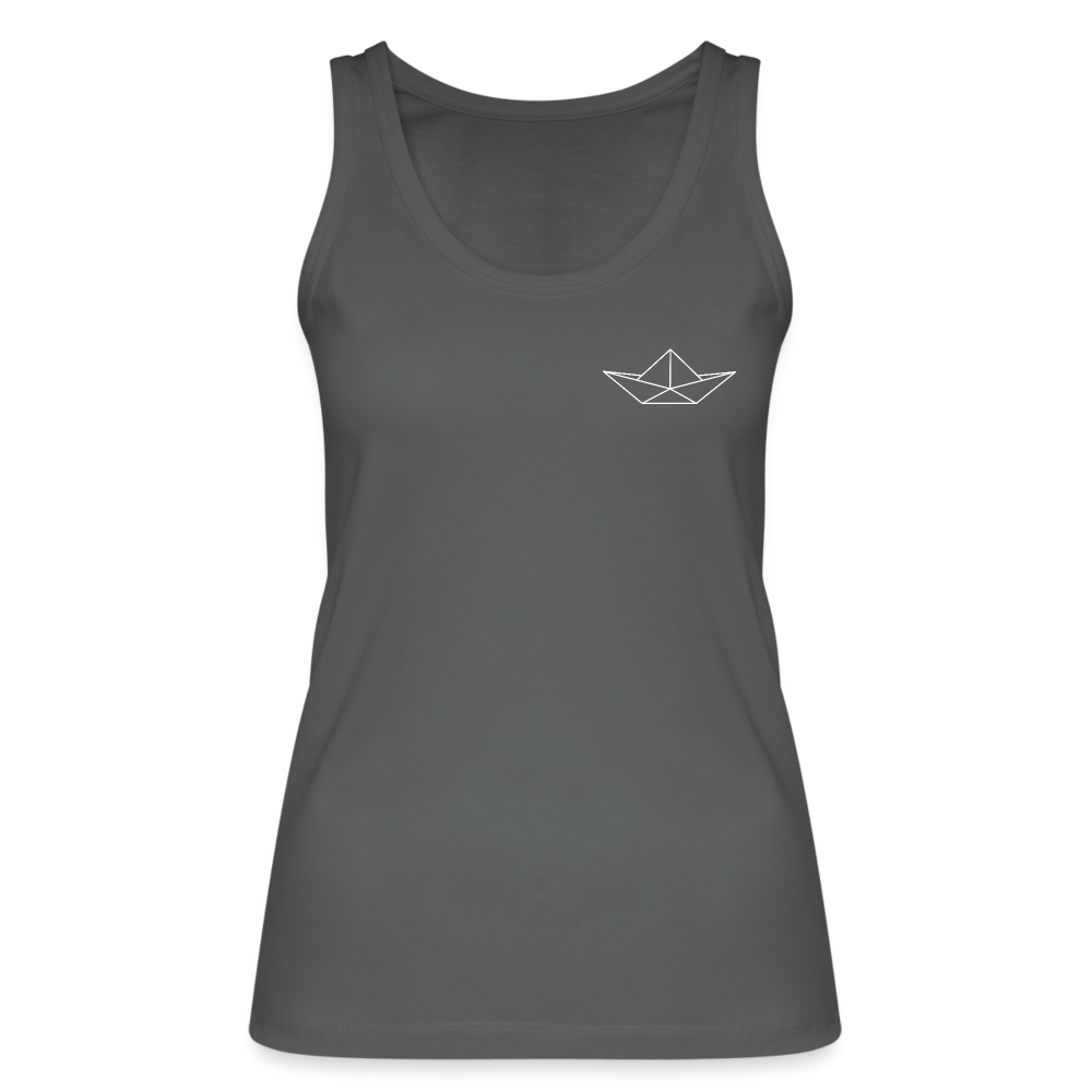 Frauen Bio Tank Top - Origami Boot (weiss) - Anthrazit
