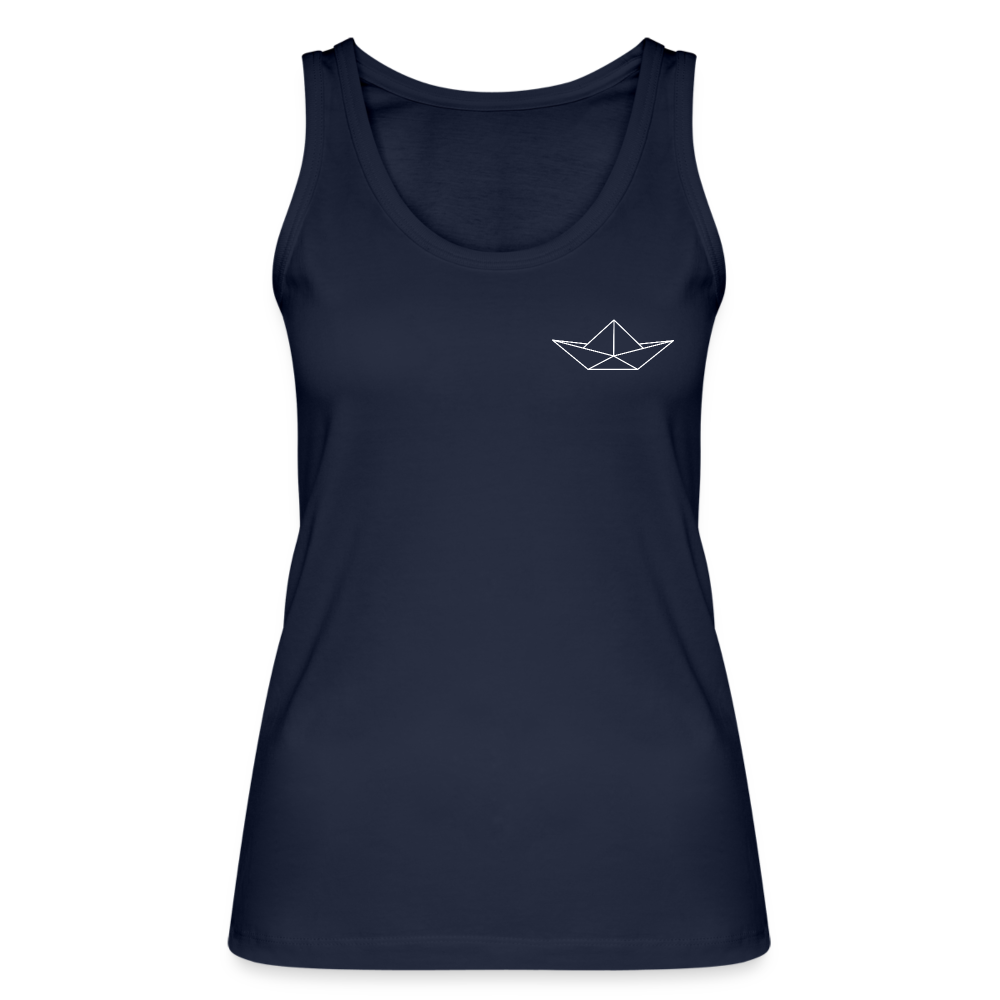 Frauen Bio Tank Top - Origami Boot (weiss) - Navy