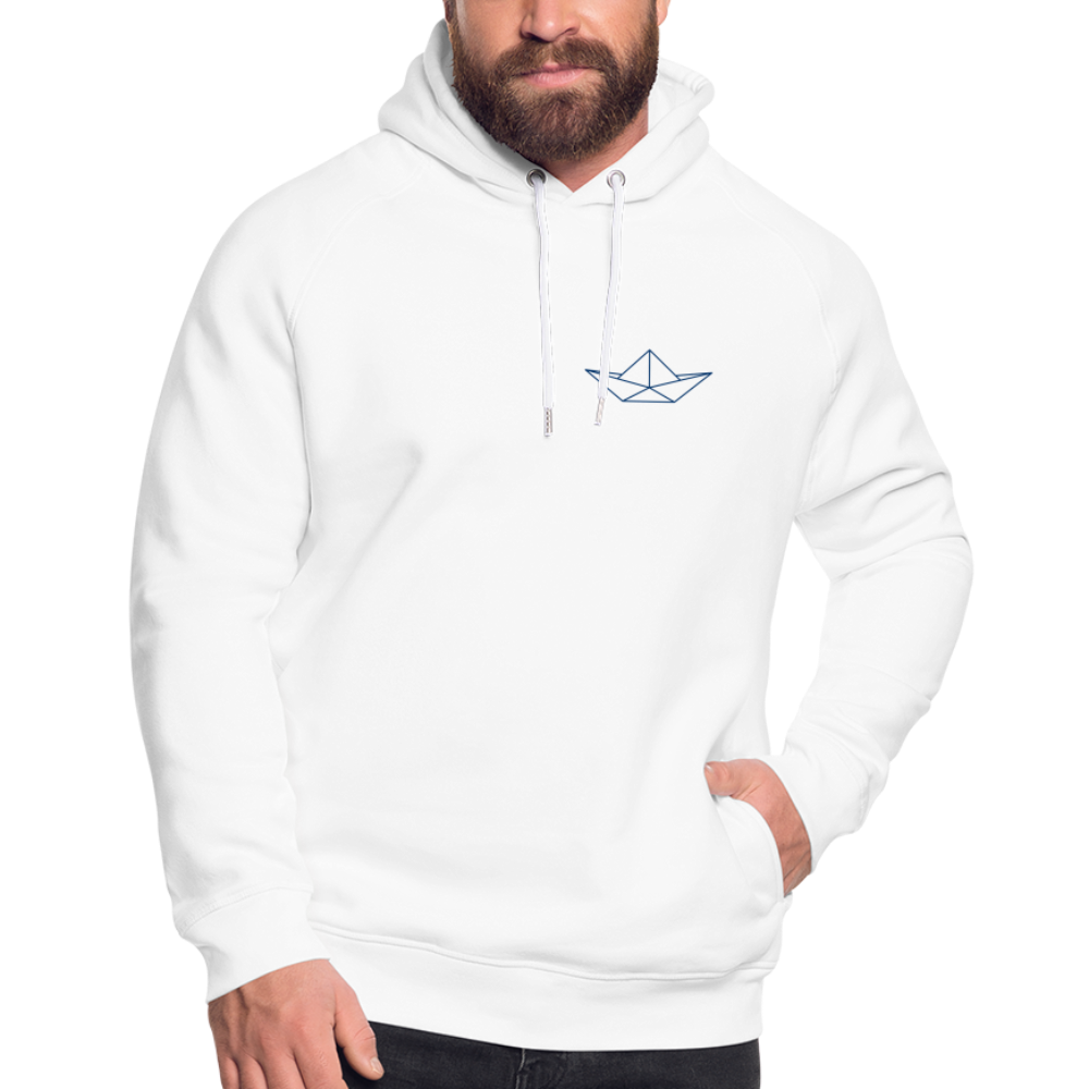Unisex Bio-Hoodie - Origami Boot (weiss) - weiß
