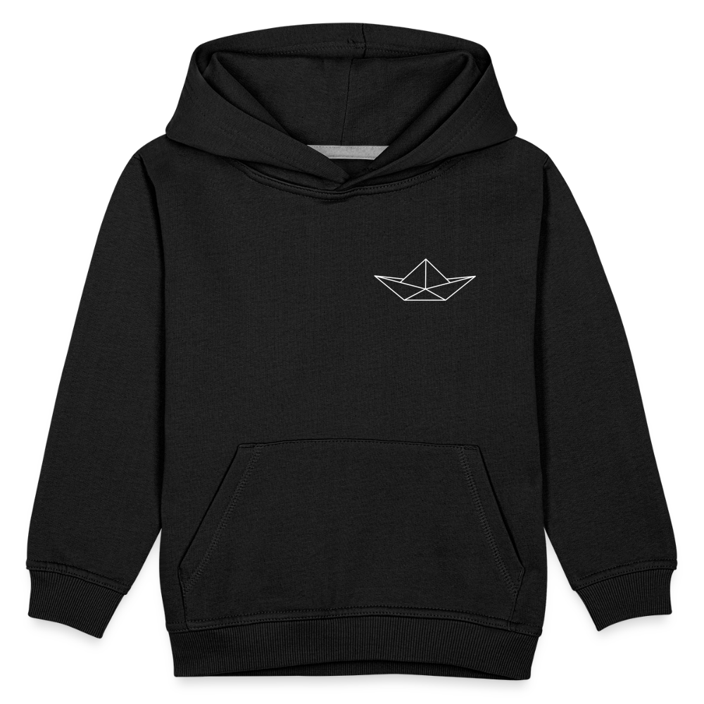 Kinder Premium Hoodie - Origami Boot (weiss) - Schwarz