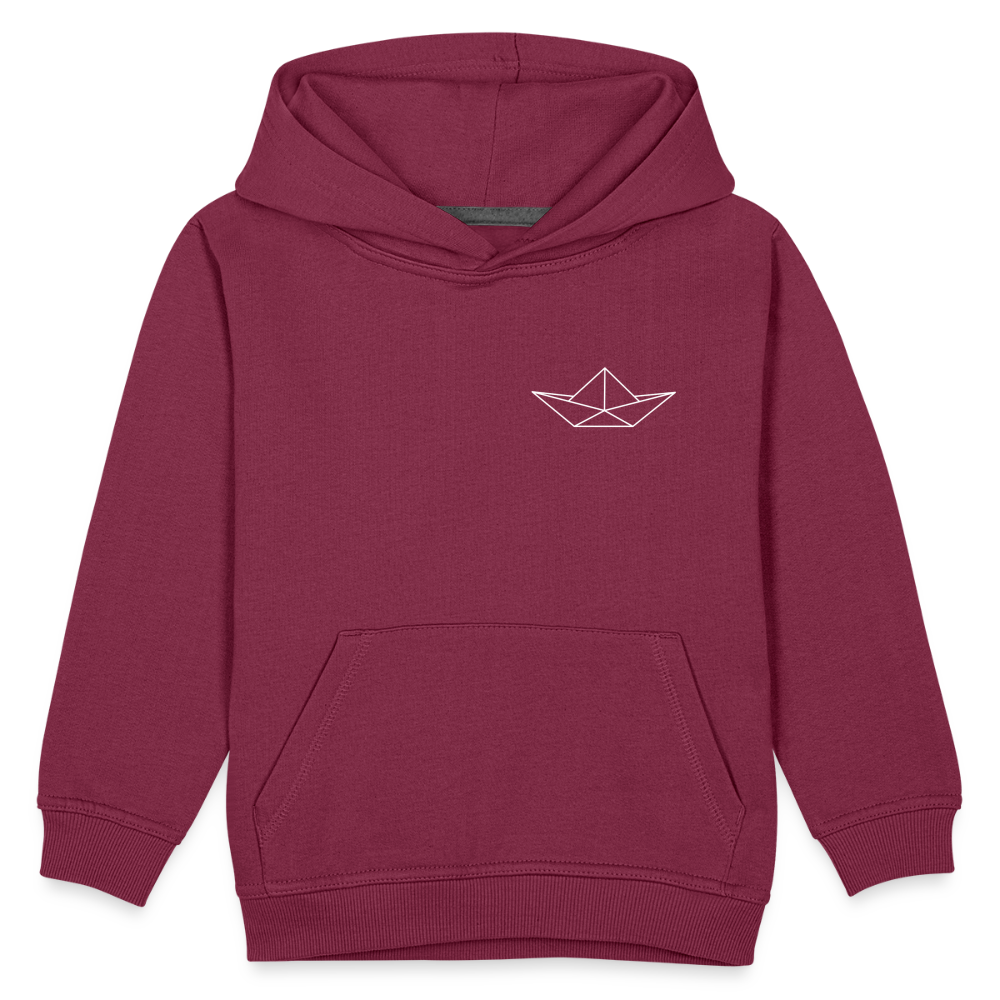 Kinder Premium Hoodie - Origami Boot (weiss) - Bordeaux