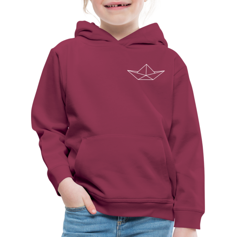 Kinder Premium Hoodie - Origami Boot (weiss) - Bordeaux