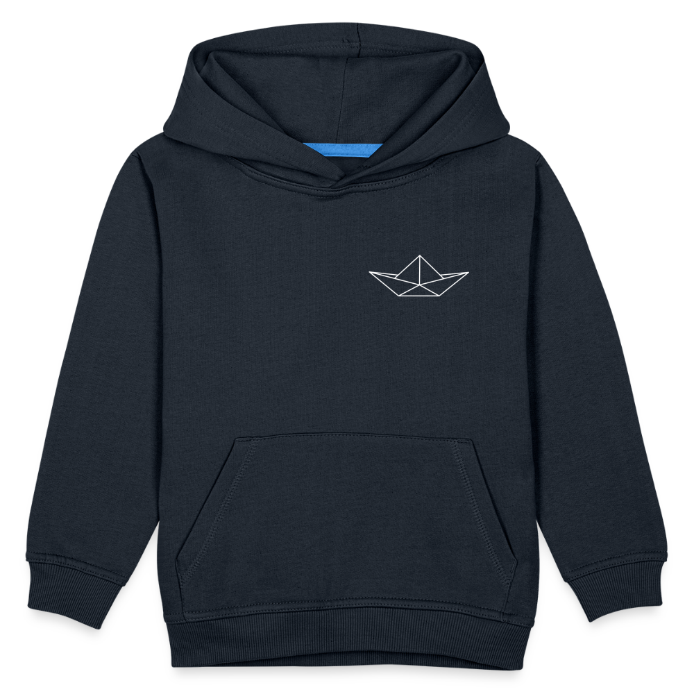 Kinder Premium Hoodie - Origami Boot (weiss) - Navy