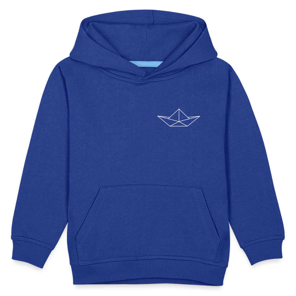 Kinder Premium Hoodie - Origami Boot (weiss) - Royalblau