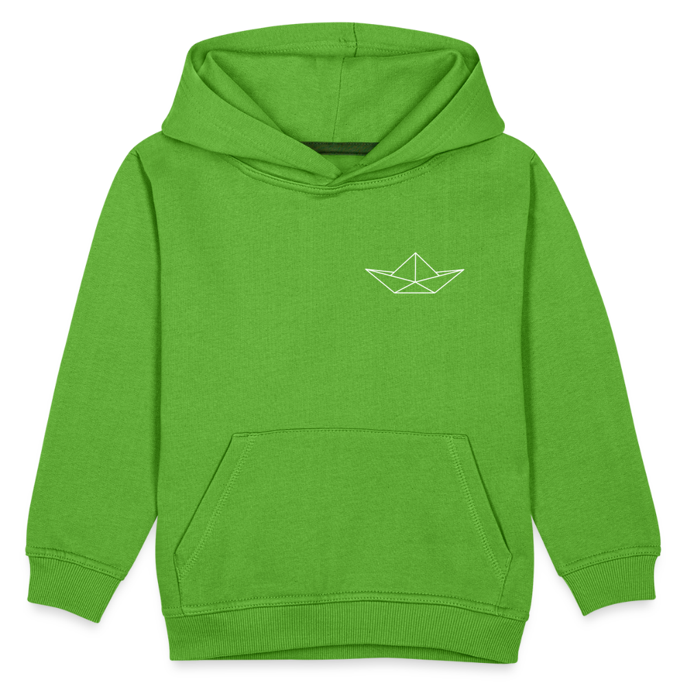 Kinder Premium Hoodie - Origami Boot (weiss) - Hellgrün