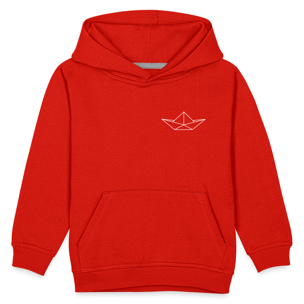 Kinder Premium Hoodie - Origami Boot (weiss) - Rot