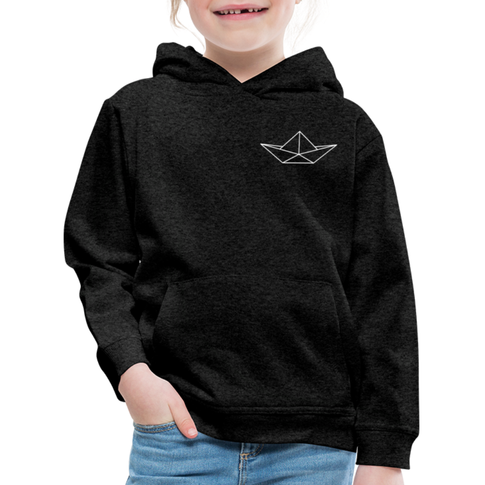 Kinder Premium Hoodie - Origami Boot (weiss) - Anthrazit