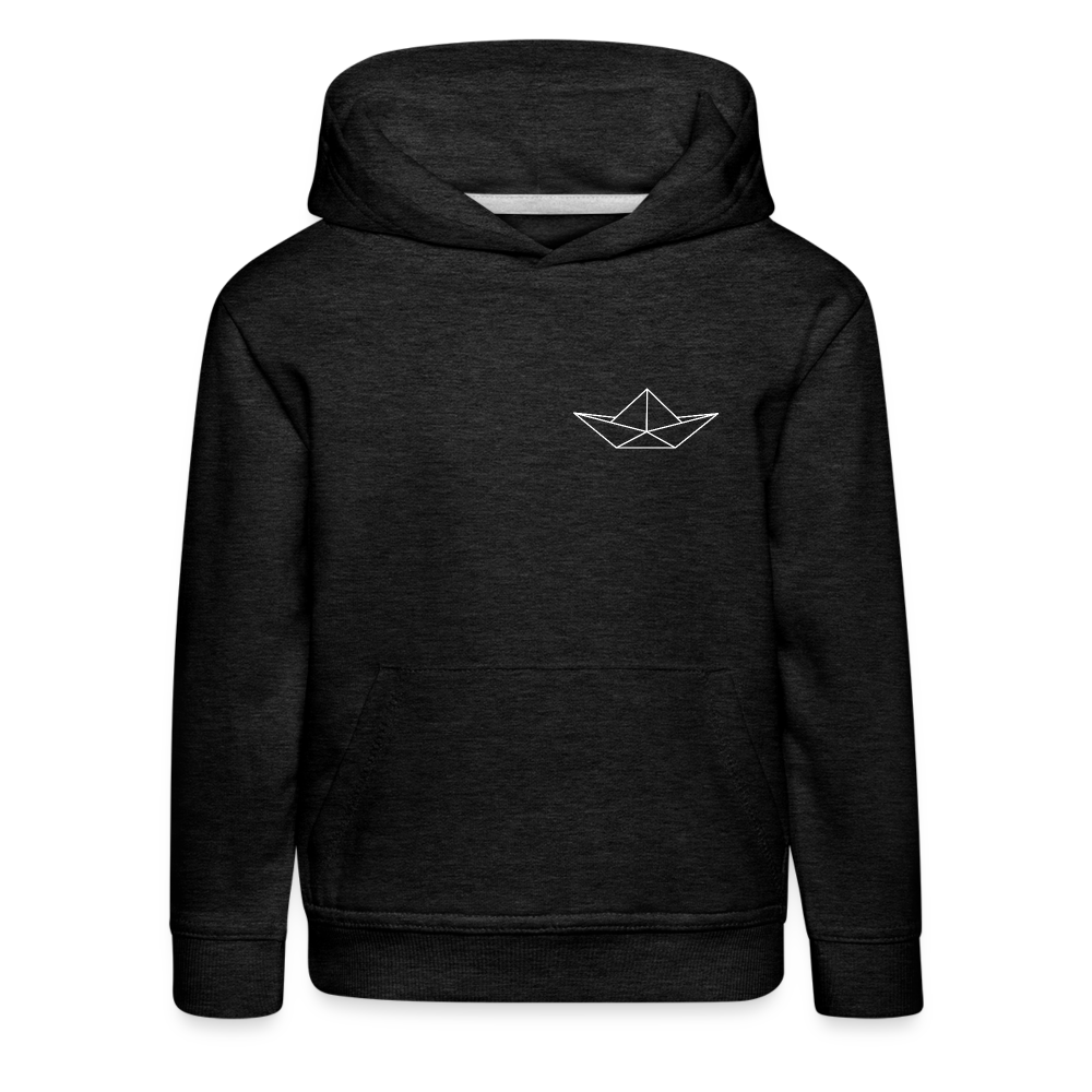 Kinder Premium Hoodie - Origami Boot (weiss) - Anthrazit