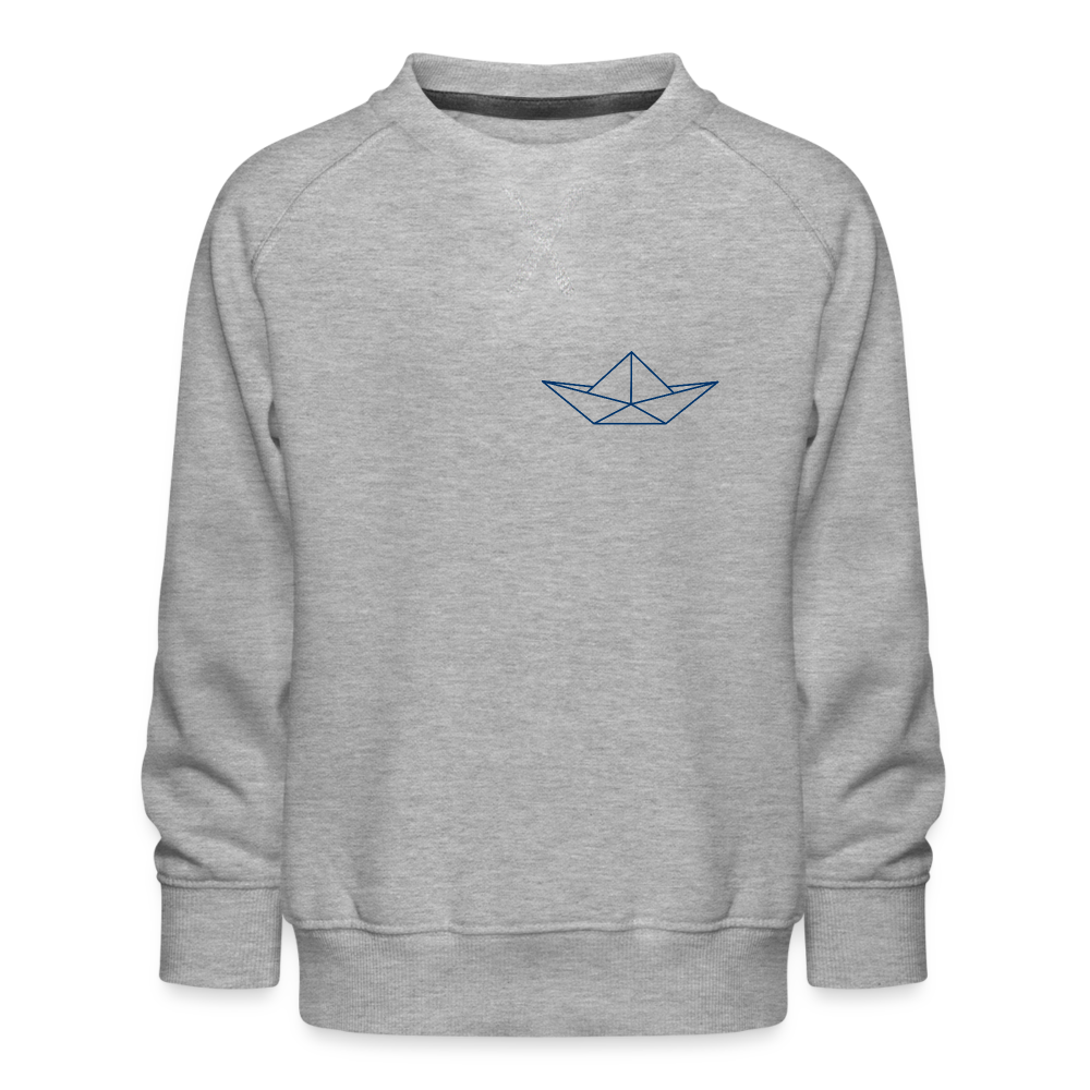 Kinder Premium Pullover - Origami Boot - Grau meliert
