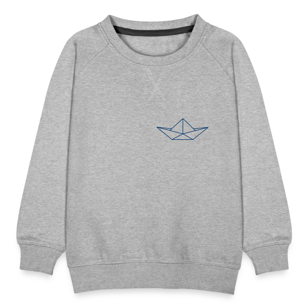 Kinder Premium Pullover - Origami Boot - Grau meliert