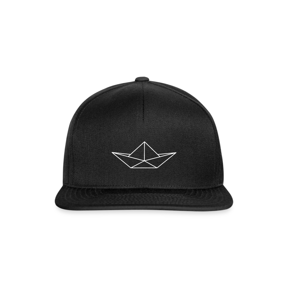 Snapback Cap - Origami Boot (weiss) - Schwarz/Schwarz